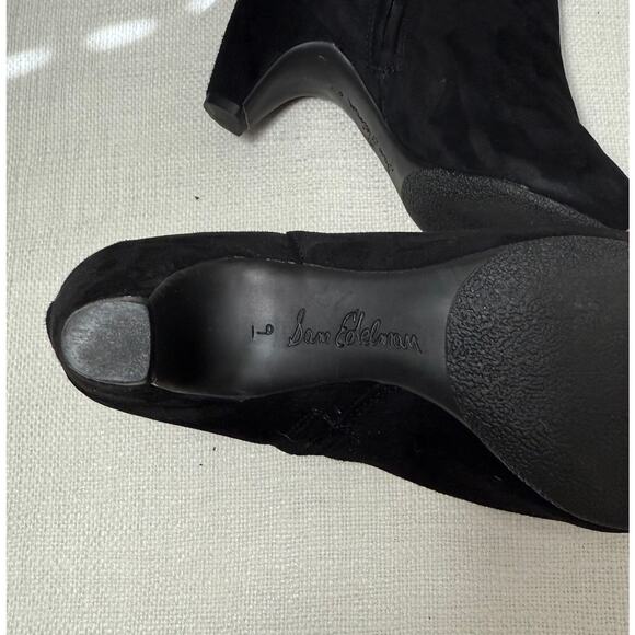 Sam Edelman Black Suede Ankle Booties | Size 9 | 2.5" Block Heel - Picture 9 of 9